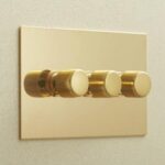 Forbes & Lomax 3GTE250/U 3 Gang Rotary Dimmer - Unlacquered Brass