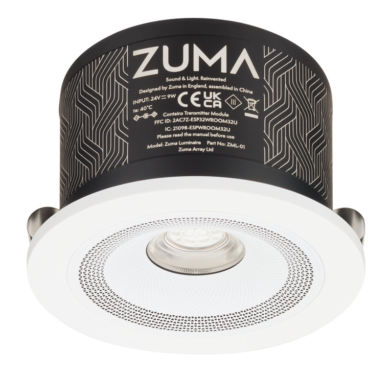 HAFELE 83342191 Hafele 83342191 Zuma Luminaire Speaker Ceiling Light with Simplicity Round Bezel and PSU 1