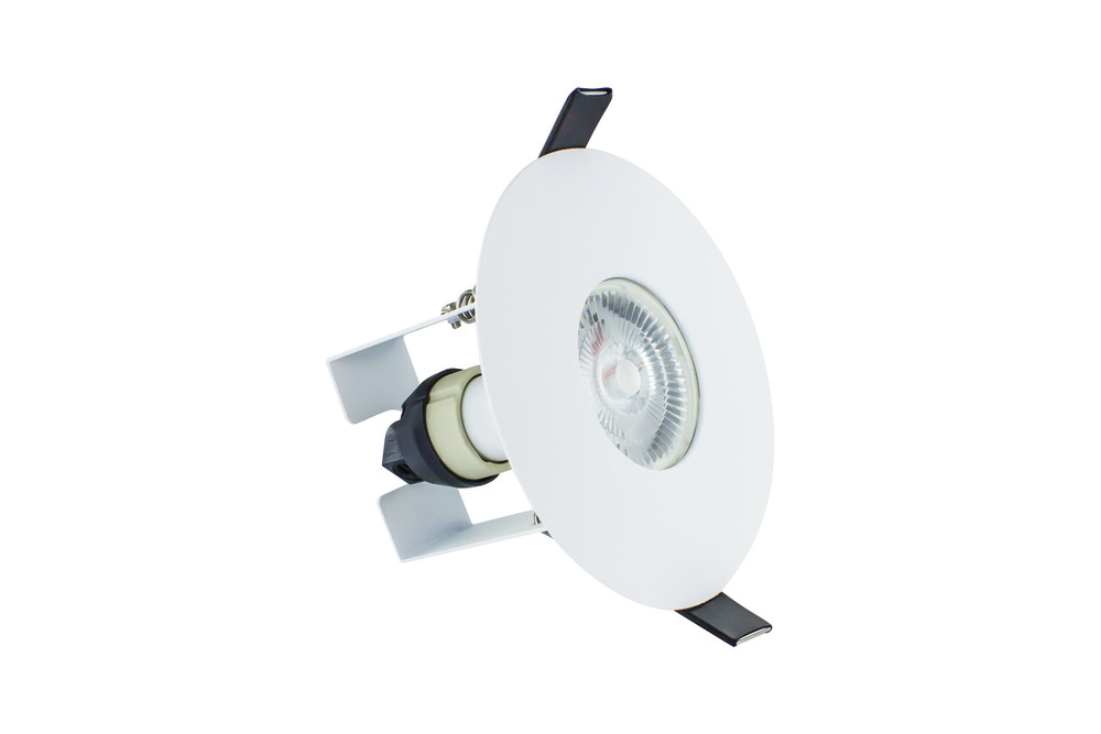 Integral ILDLFR70D013 Integral LED Evofire Fire Rated Downlight Round + GU10 Holder & Insulation Guard - MR16/GU10 - White 1