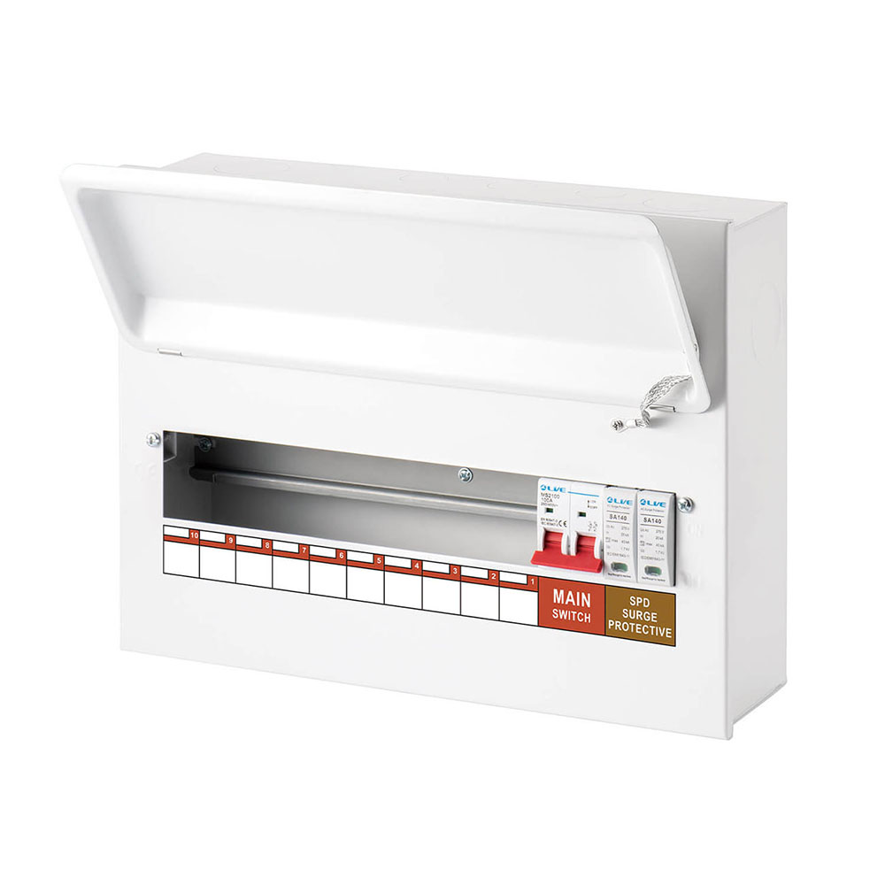 Live Electrical MCU10M-SP Live Electrical 18 Edition 6 Way SPD Main Switch Consumer Unit 1