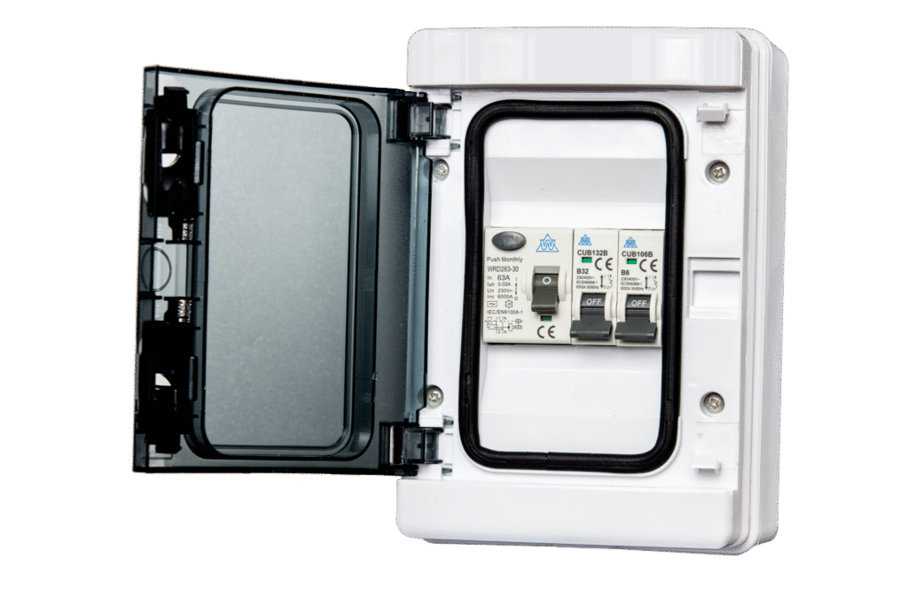 WCED WPGU04/616 WCED Plastic Garage Unit - 63A RCD 6A/16A B MCB 4